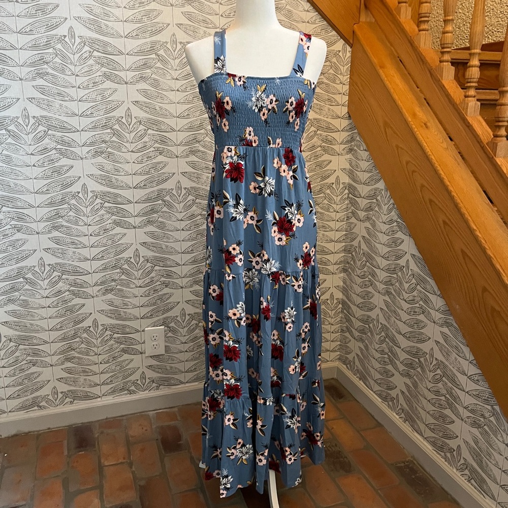 Floral Blue Maxi Dress
